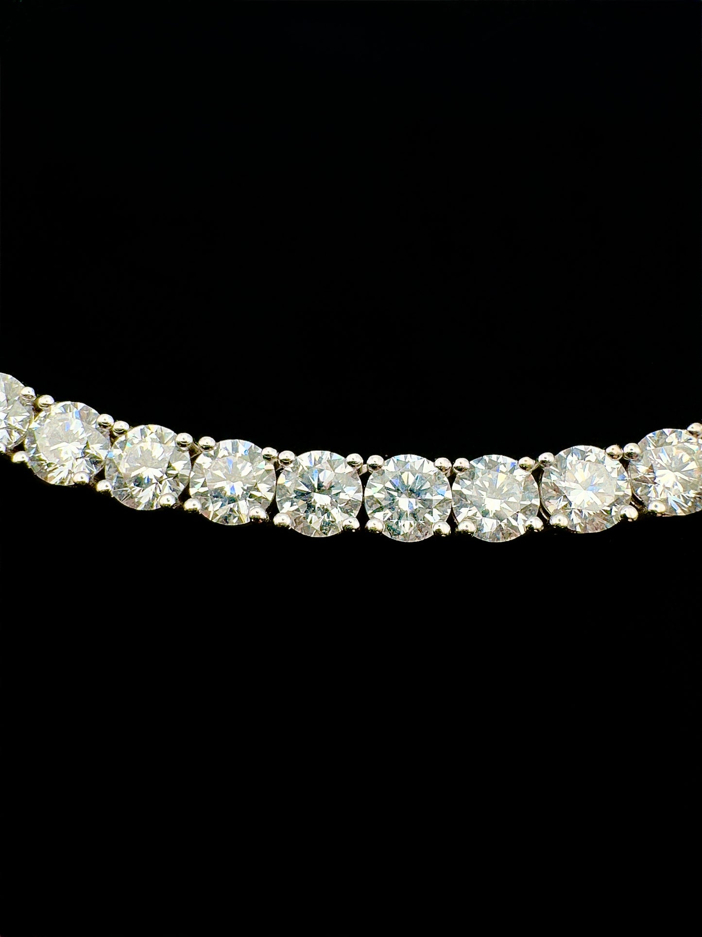 Diamond necklace on a black background