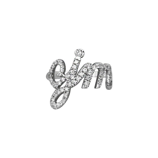 Thin Pave Diamond Initial Ring