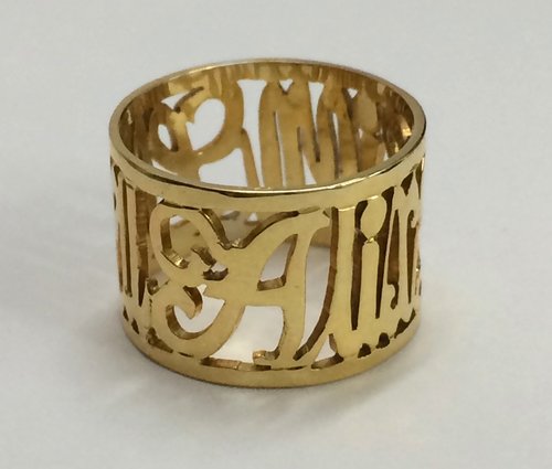 Gold Note Ring (Customizable)