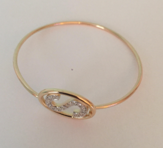 Framed Pave Diamond Letter Charm Bracelet