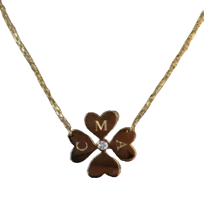 1 inch Clover with Diamond in the Center (Customizable)