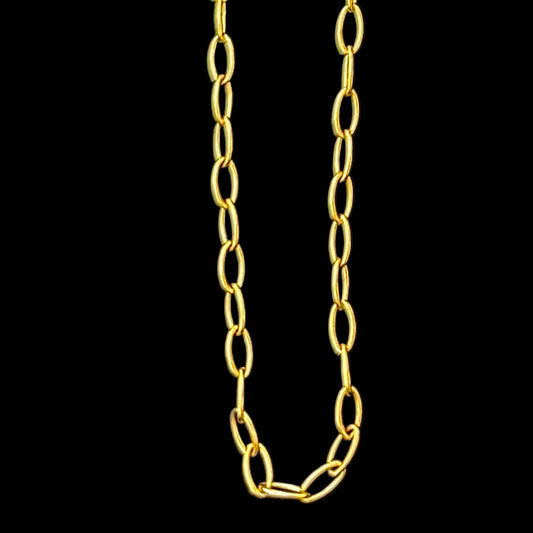 Gold chain on a black background 