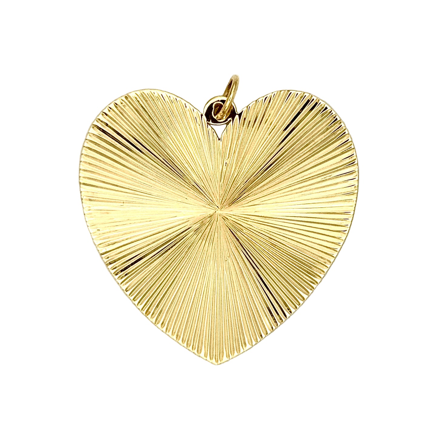 Gold heart-shaped pendant on a white background
