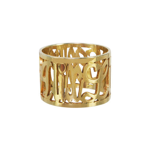 14k Gold Note Ring