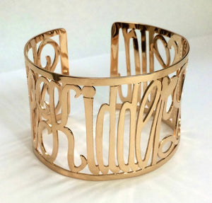 14k Gold Note Cuff (Customizable)