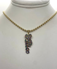 Load image into Gallery viewer, Multi color name charm with precious colored stones (Customizable)
