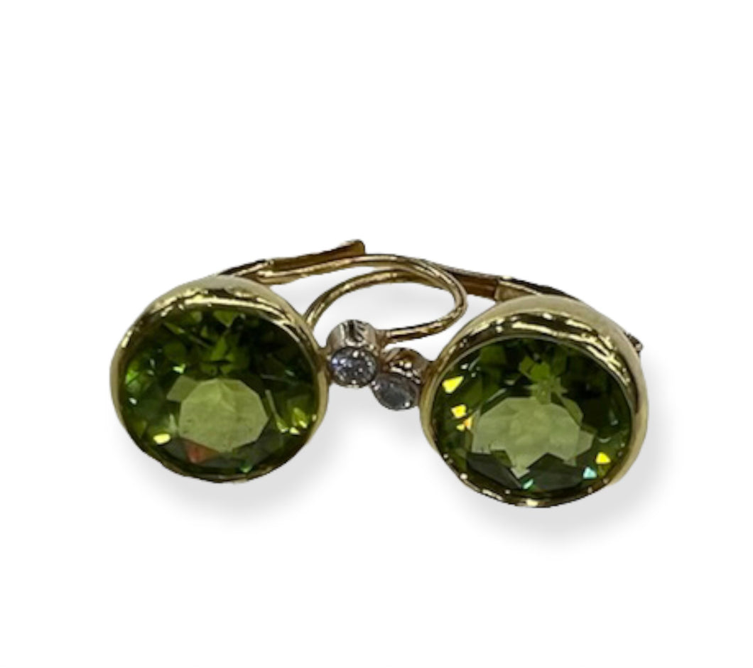 18K Gold Peridot Earrings